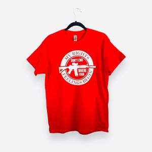 Red and white tactical t-shirt by full action apparel